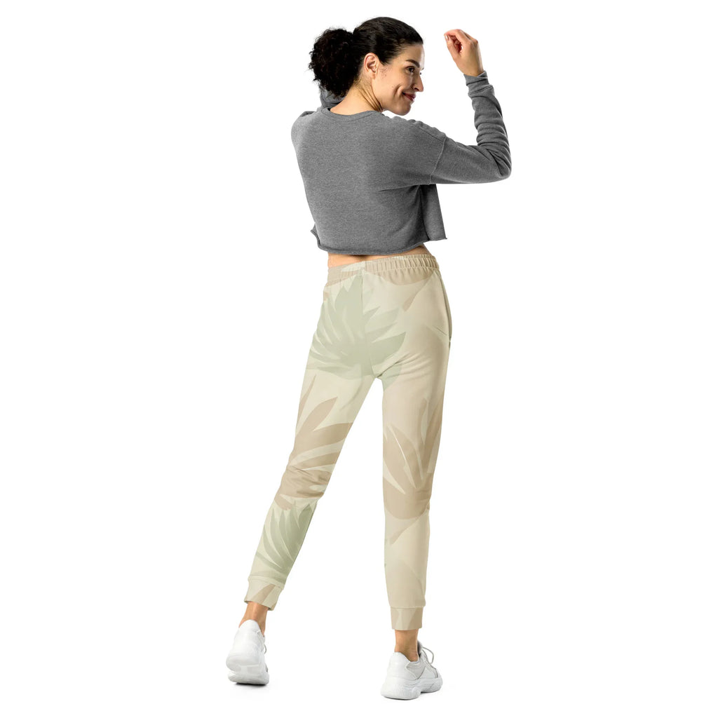 Women's Joggers joggers AwRans Clothing all-over-print-recycled-womens-joggers-white-back-688d75c35dc66
