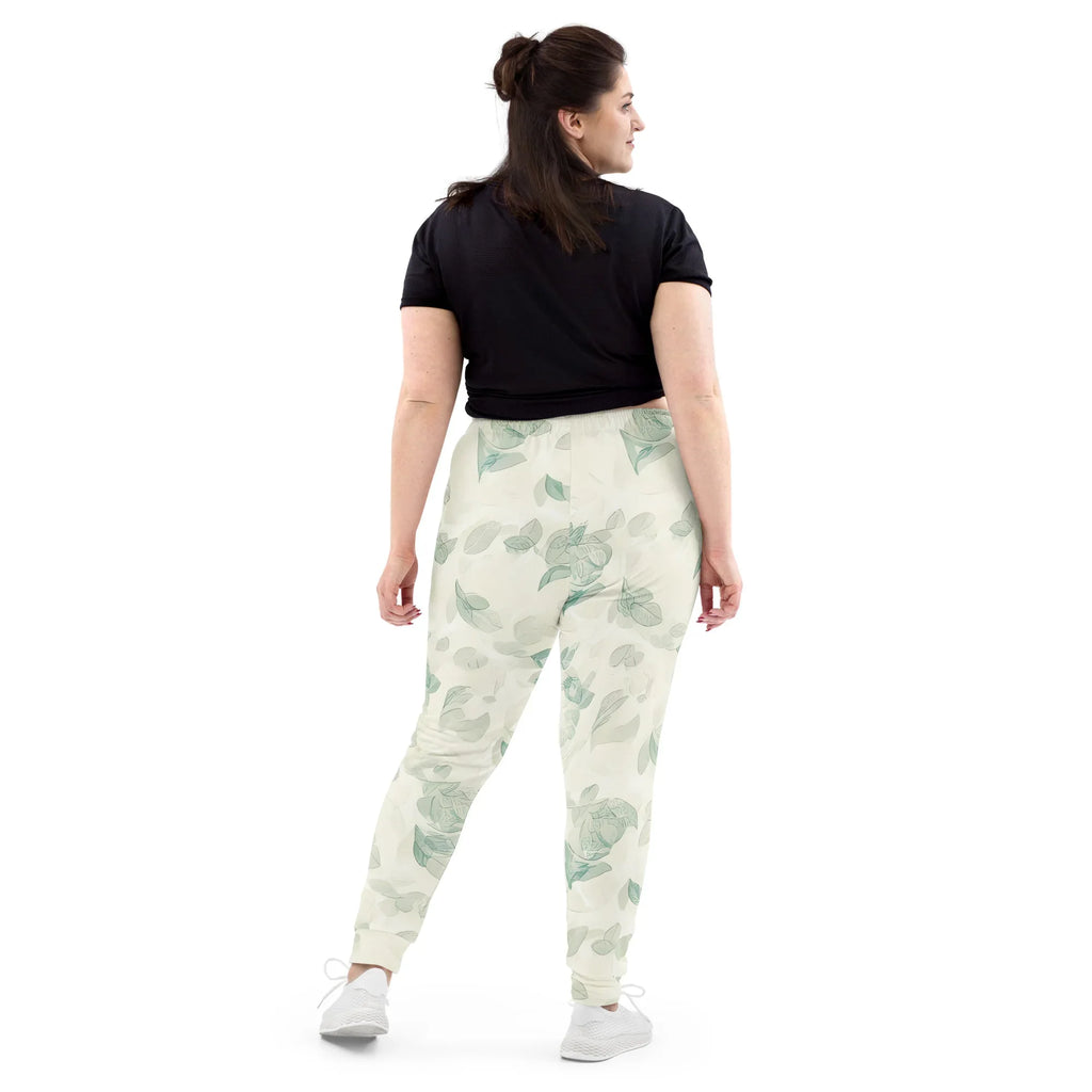 Women's Joggers joggers AwRans Clothing all-over-print-recycled-womens-joggers-white-back-688e562cec9a2