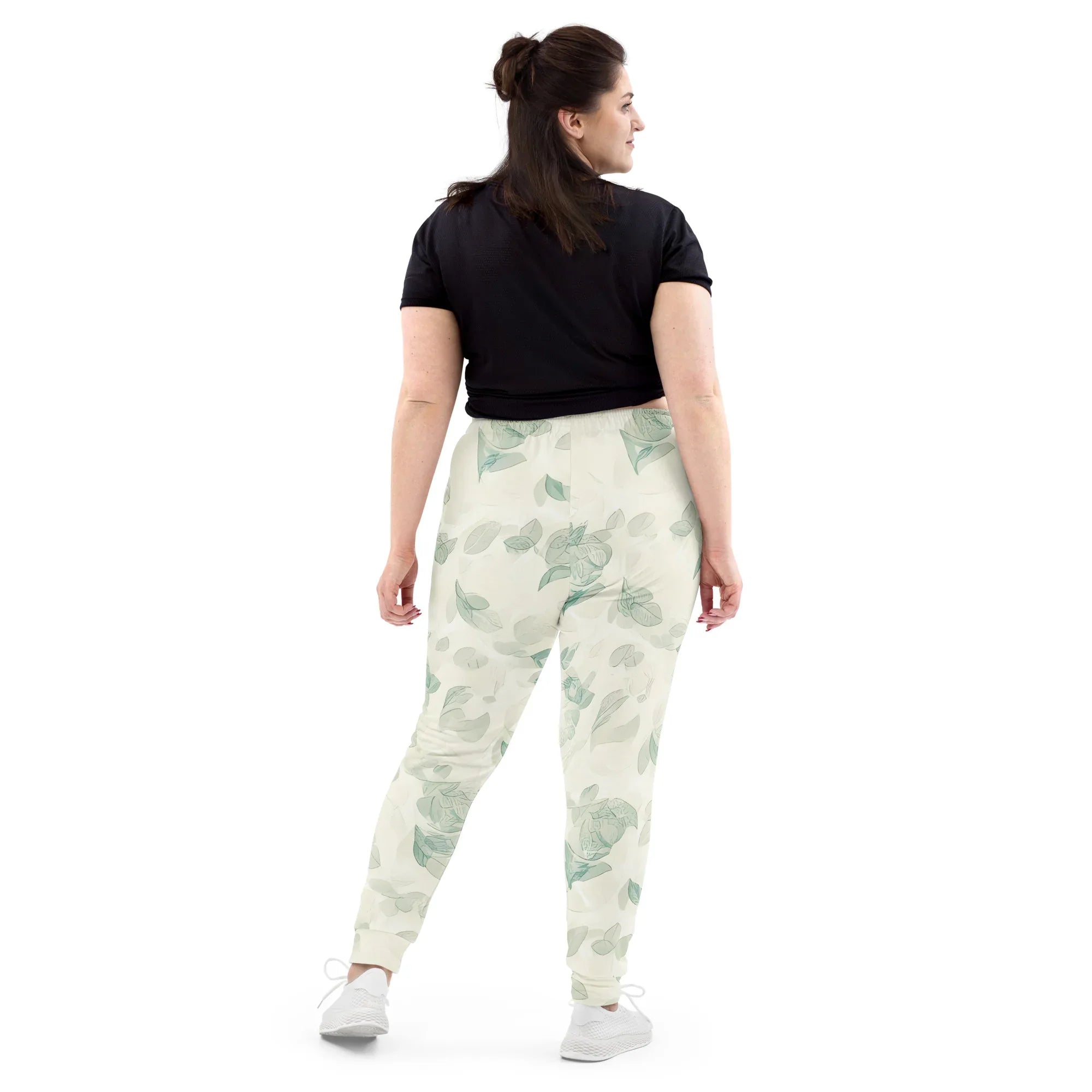 Women's Joggers joggers AwRans Clothing all-over-print-recycled-womens-joggers-white-back-688e562cec9a2
