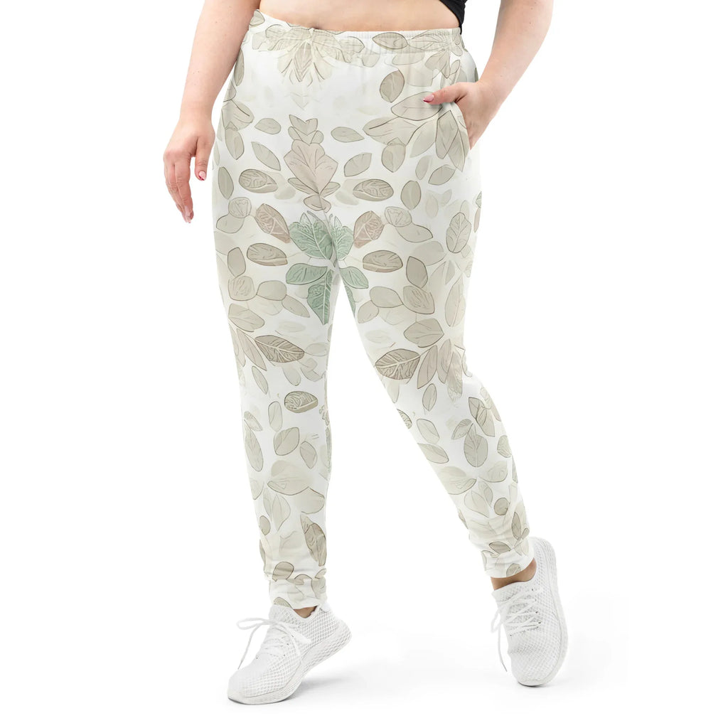 Women's Joggers joggers AwRans Clothing all-over-print-recycled-womens-joggers-white-front-688d73bd3343e