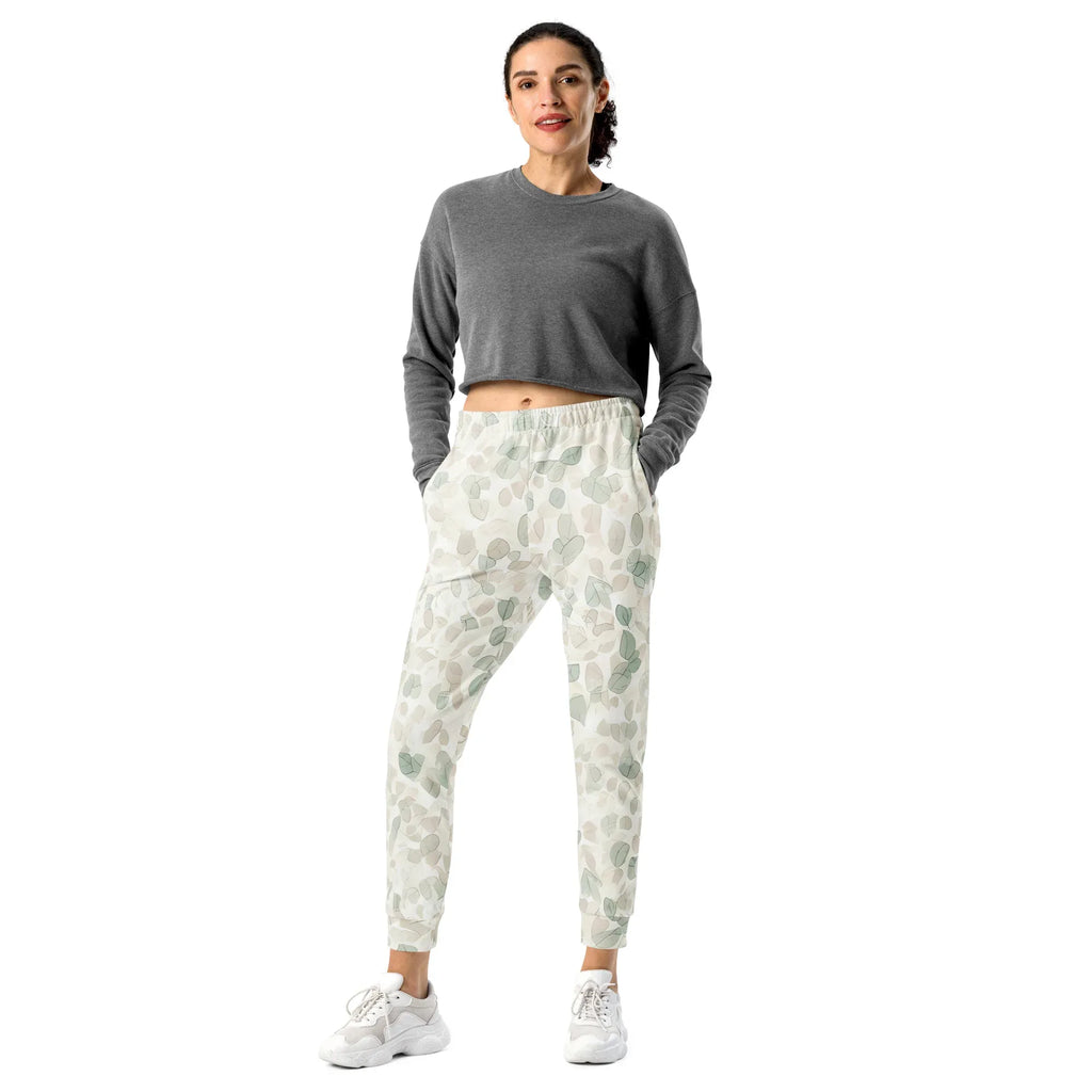 Women's Joggers joggers AwRans Clothing all-over-print-recycled-womens-joggers-white-front-688d73f0d2118