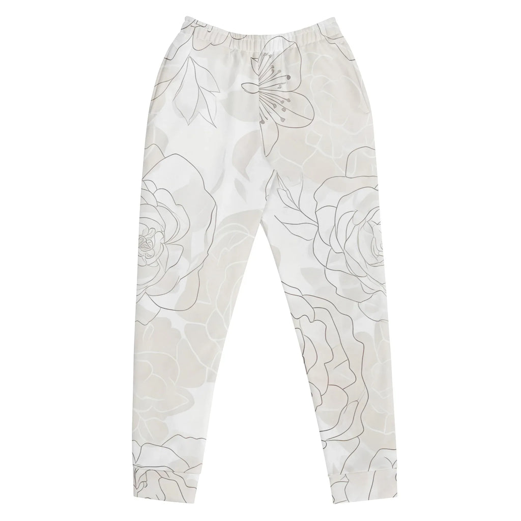 Women's Joggers joggers AwRans Clothing all-over-print-recycled-womens-joggers-white-front-688d74238c6fe