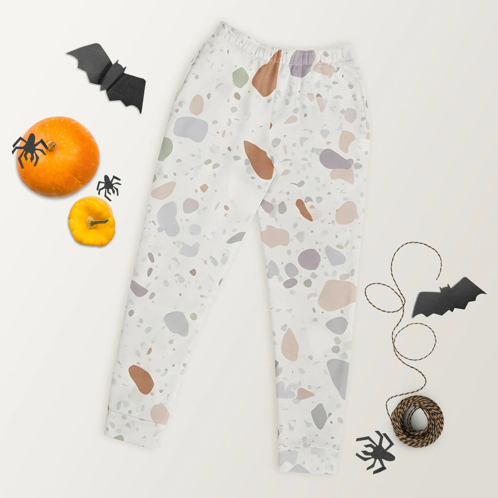 Women's Joggers joggers AwRans Clothing all-over-print-recycled-womens-joggers-white-front-688d7456aa690