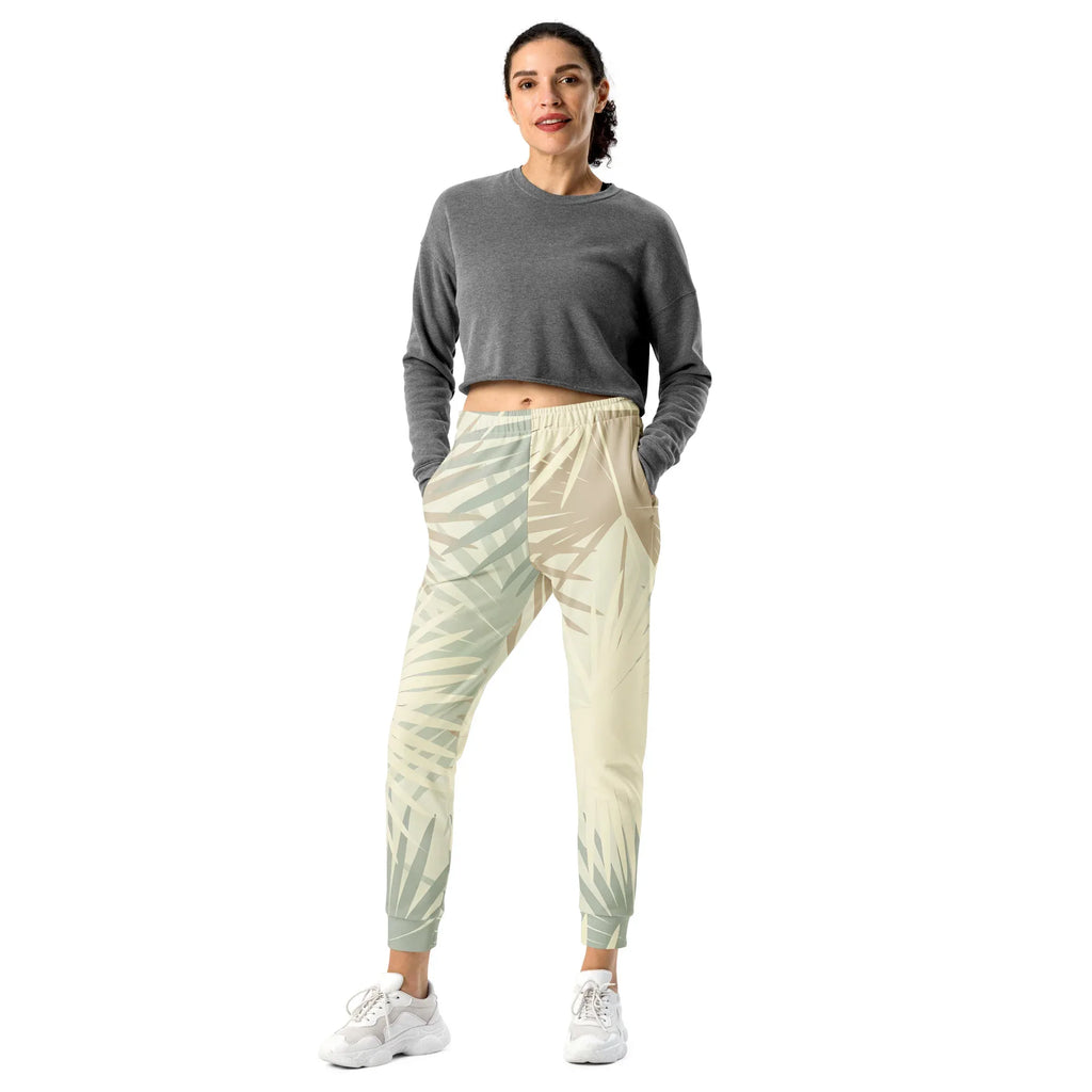Women's Joggers joggers AwRans Clothing all-over-print-recycled-womens-joggers-white-front-688d748b584ea