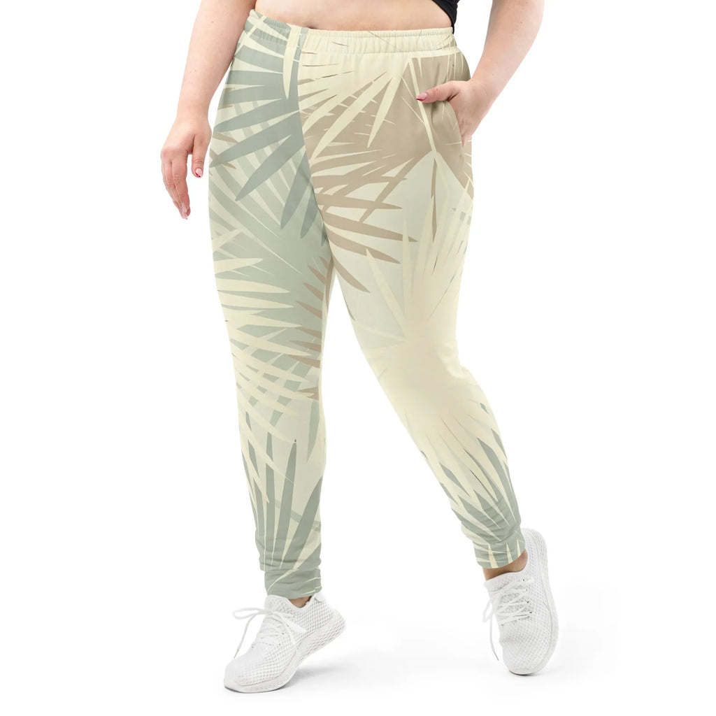 Women's Joggers joggers AwRans Clothing all-over-print-recycled-womens-joggers-white-front-688d748b58677