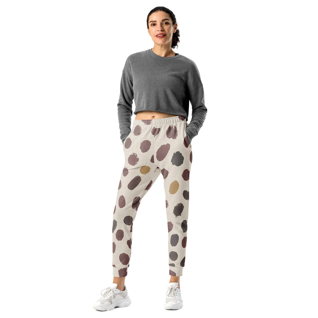 Women's Joggers joggers AwRans Clothing all-over-print-recycled-womens-joggers-white-front-688d74c007685