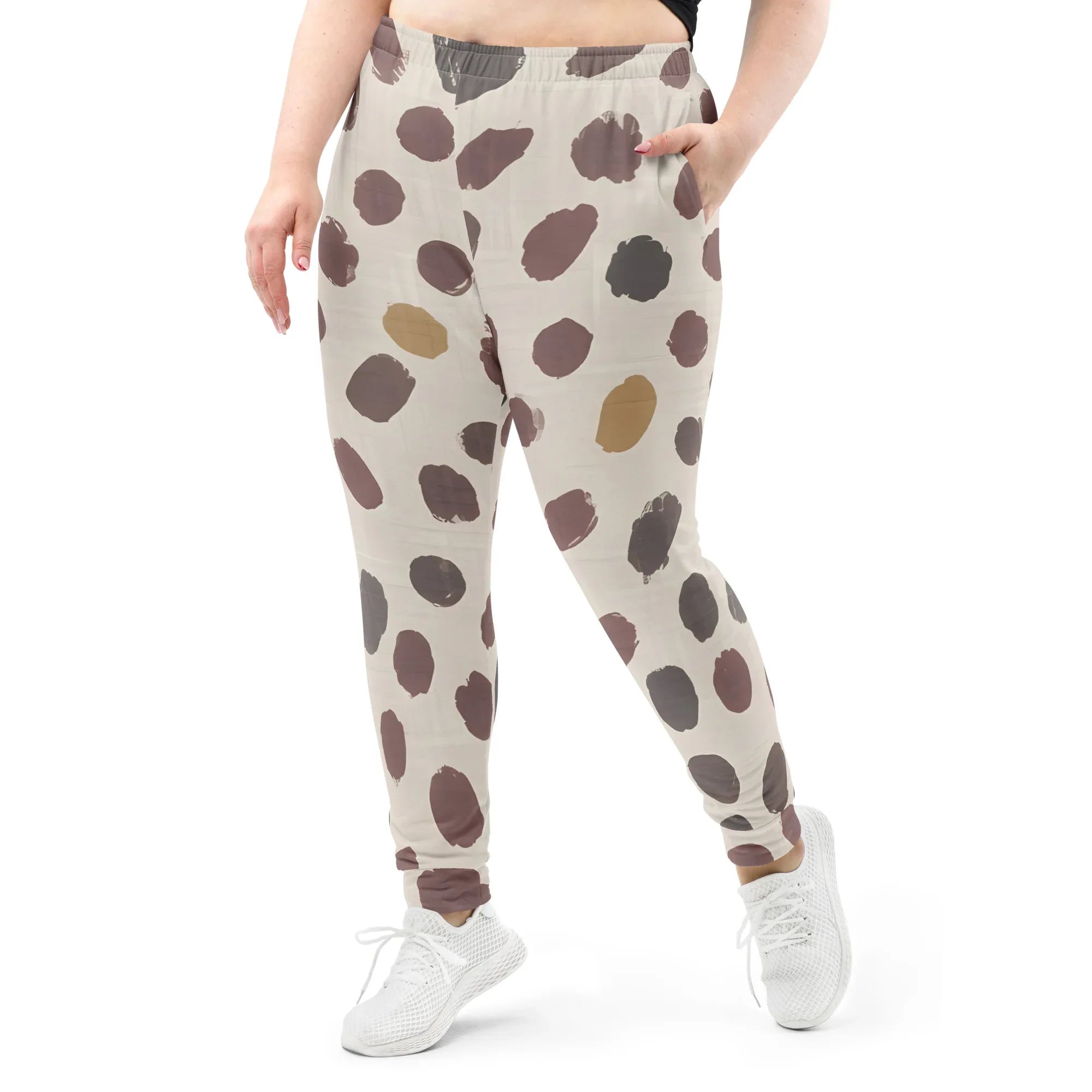 Women's Joggers joggers AwRans Clothing all-over-print-recycled-womens-joggers-white-front-688d74c0077be