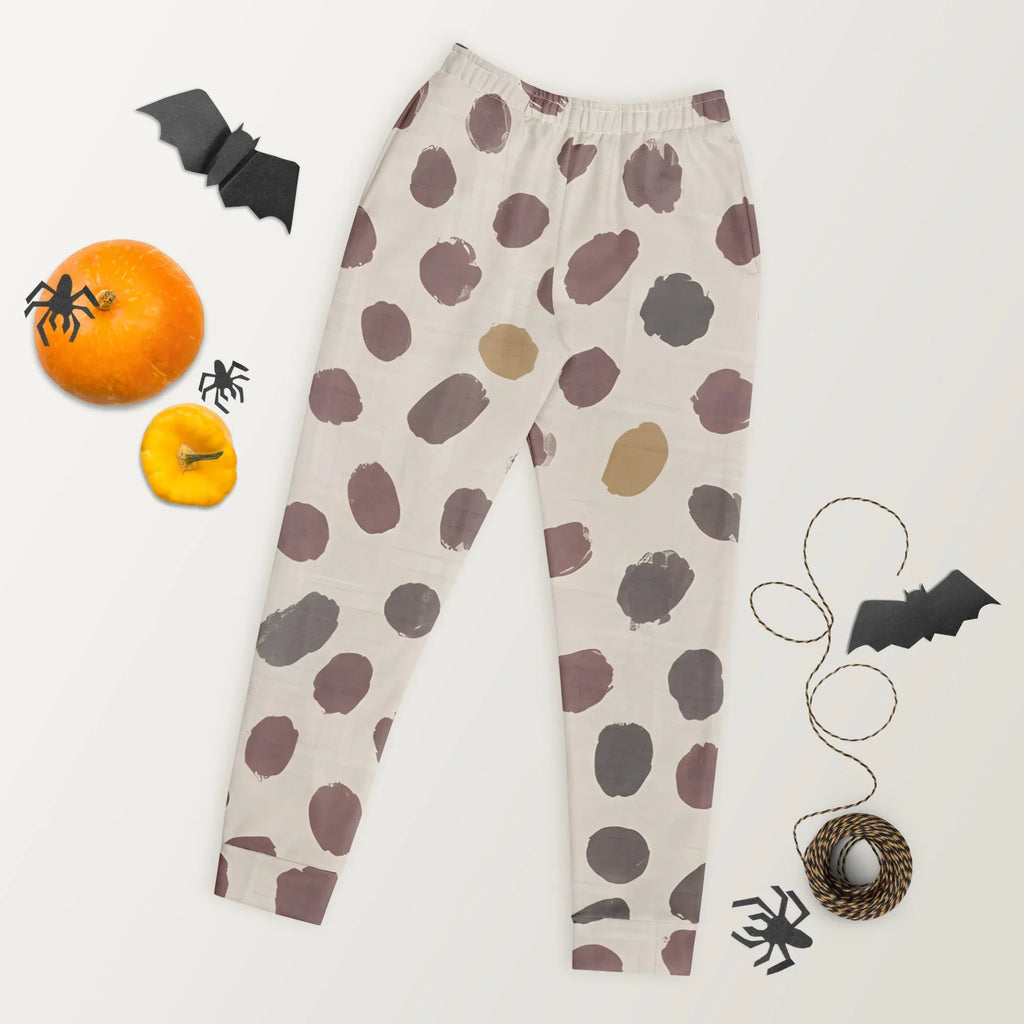 Women's Joggers joggers AwRans Clothing all-over-print-recycled-womens-joggers-white-front-688d74c007b91