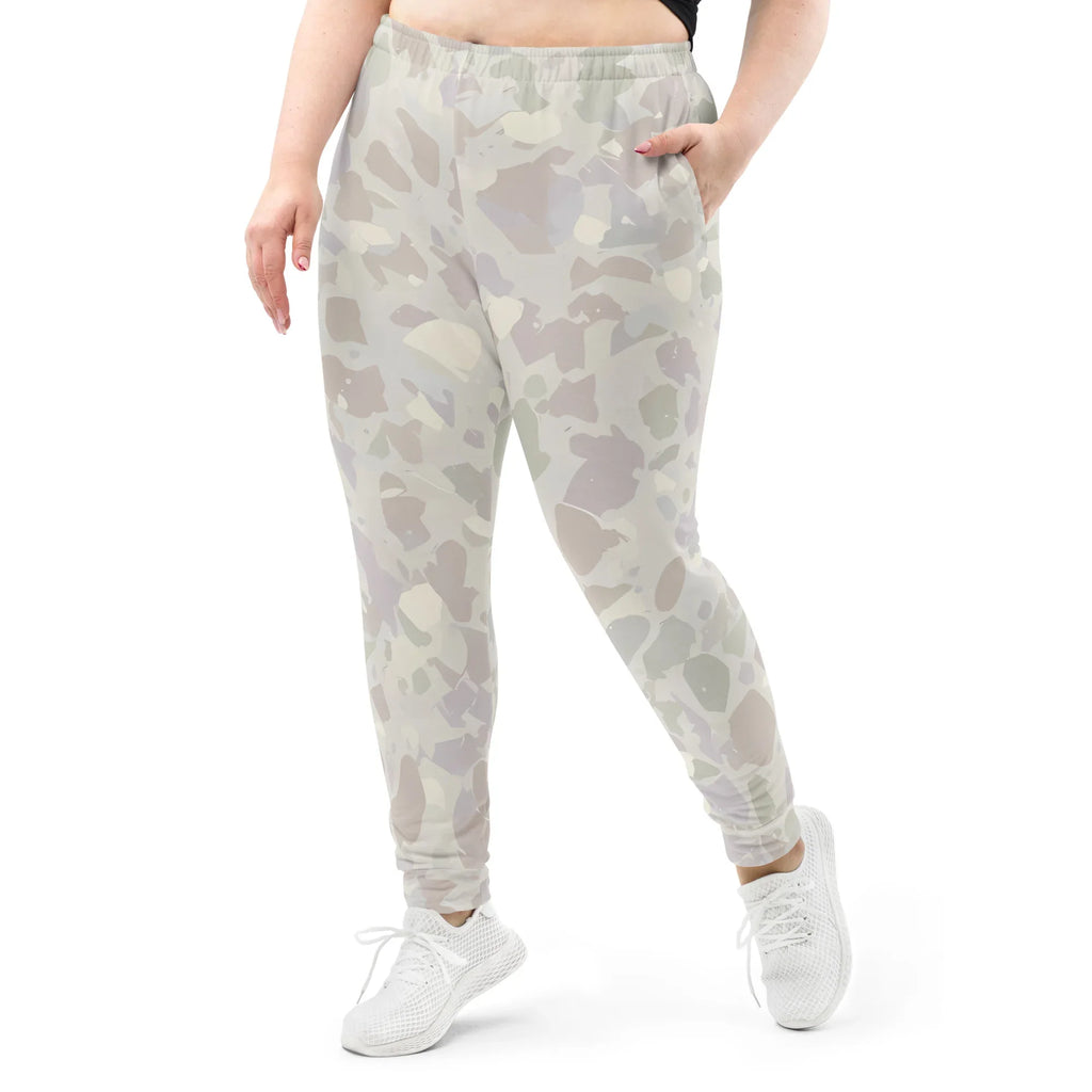 Women's Joggers joggers AwRans Clothing all-over-print-recycled-womens-joggers-white-front-688d7527638a3