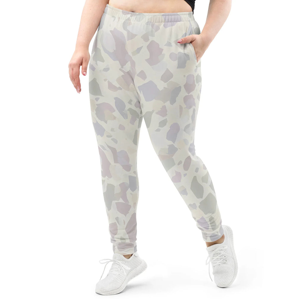 Women's Joggers joggers AwRans Clothing all-over-print-recycled-womens-joggers-white-front-688d755a0ee35