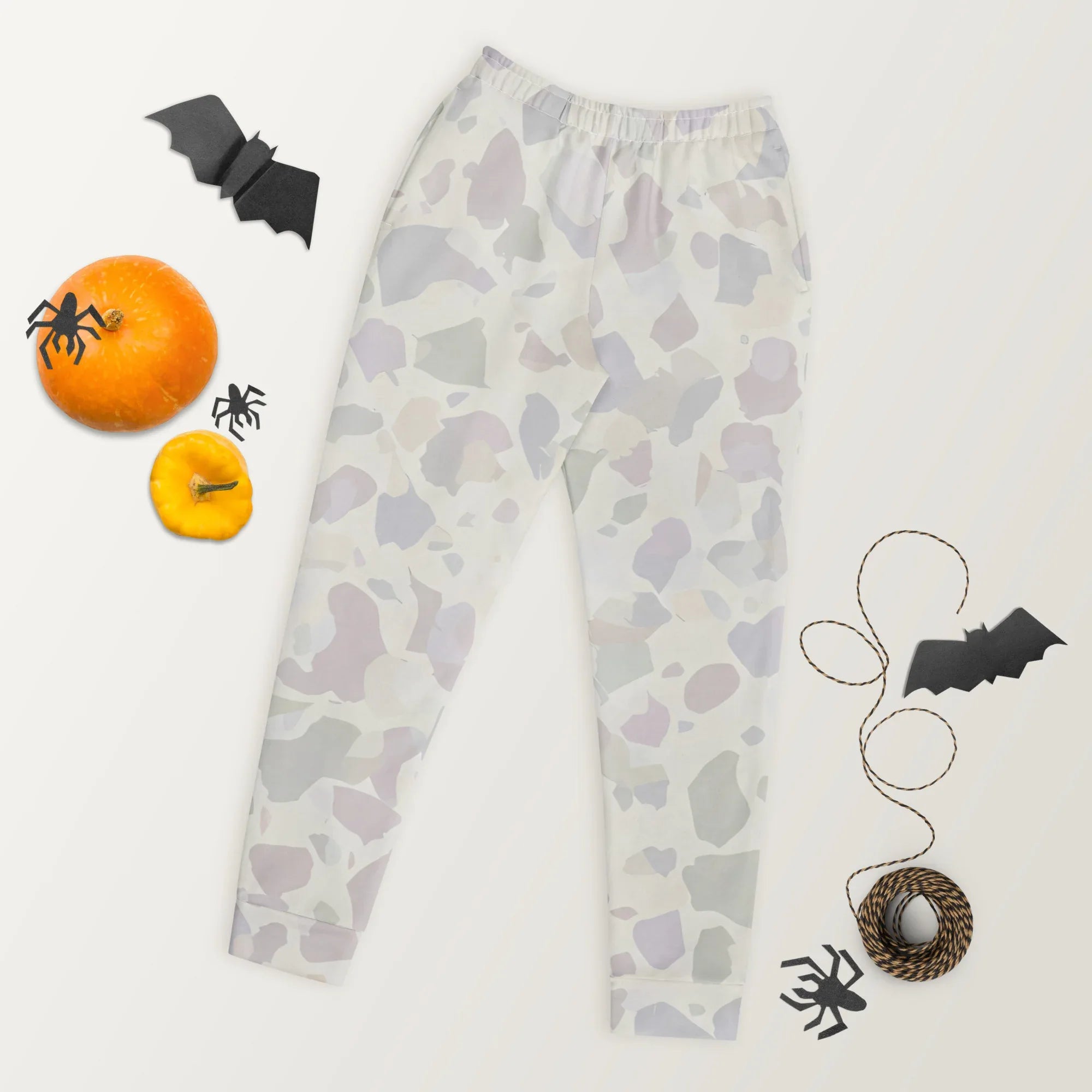Women's Joggers joggers AwRans Clothing all-over-print-recycled-womens-joggers-white-front-688d755a0f1e8