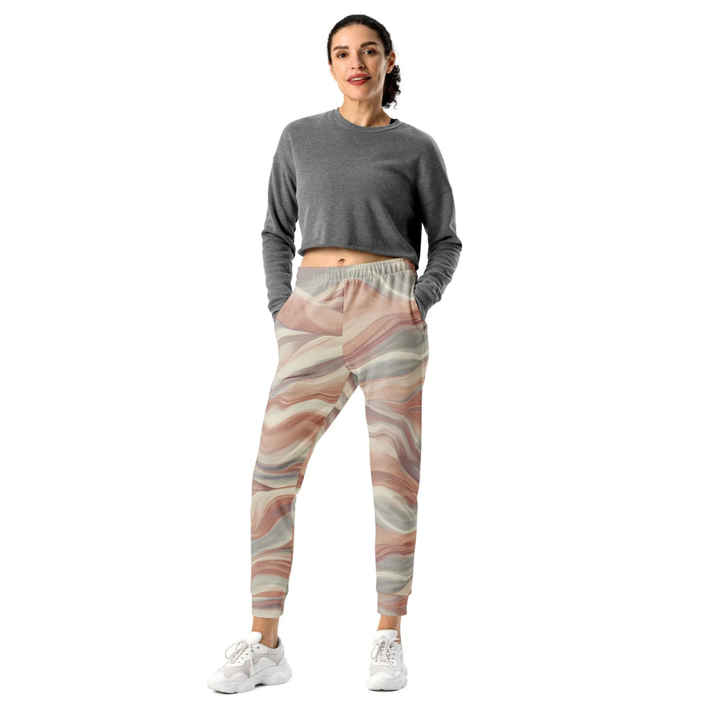 Women's Joggers joggers AwRans Clothing all-over-print-recycled-womens-joggers-white-front-688d7590e9558