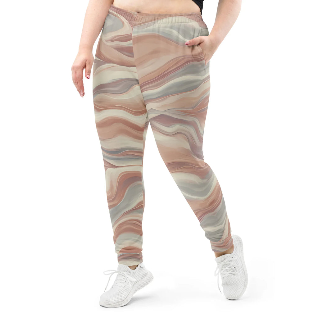 Women's Joggers joggers AwRans Clothing all-over-print-recycled-womens-joggers-white-front-688d7590e969b