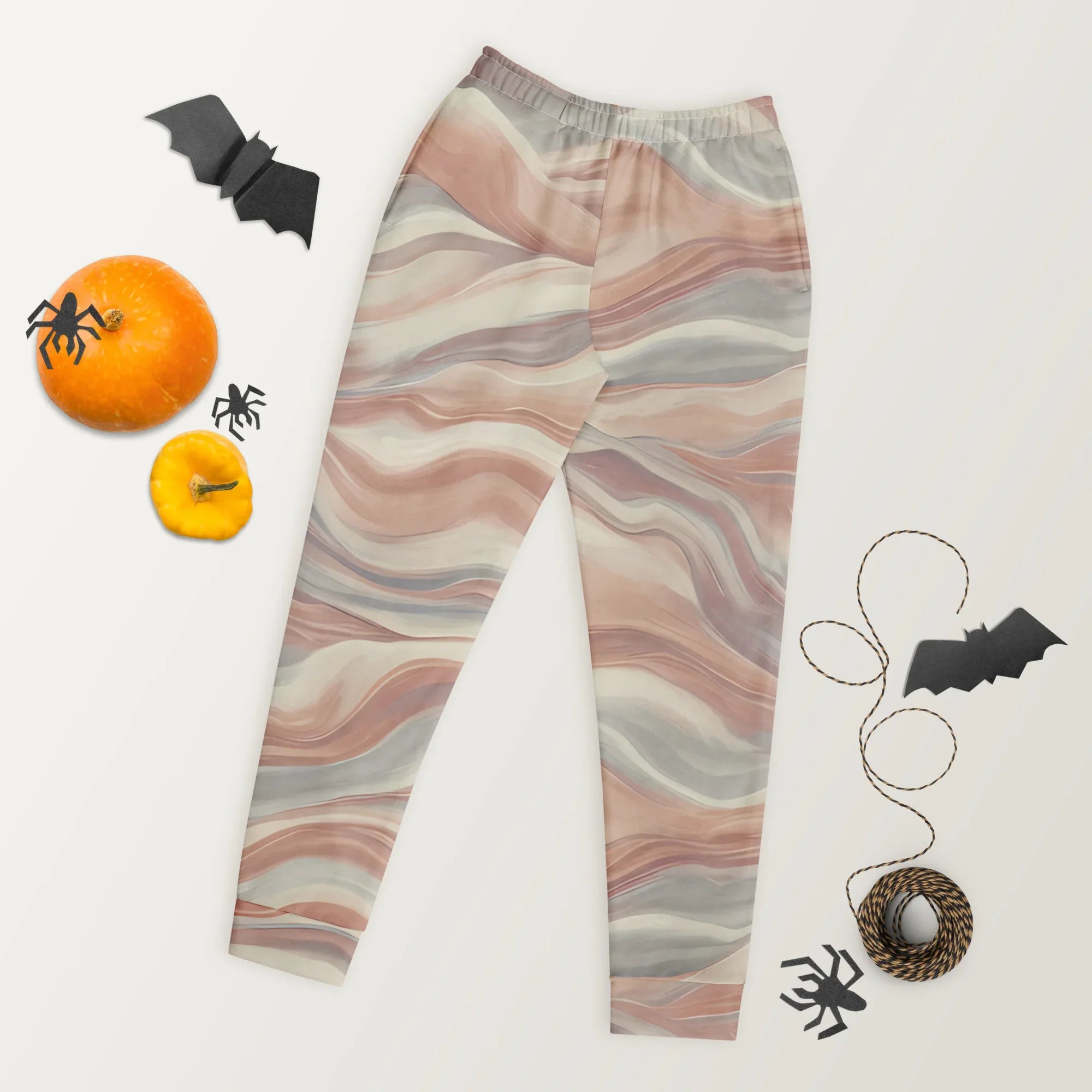 Women's Joggers joggers AwRans Clothing all-over-print-recycled-womens-joggers-white-front-688d7590e9a9f
