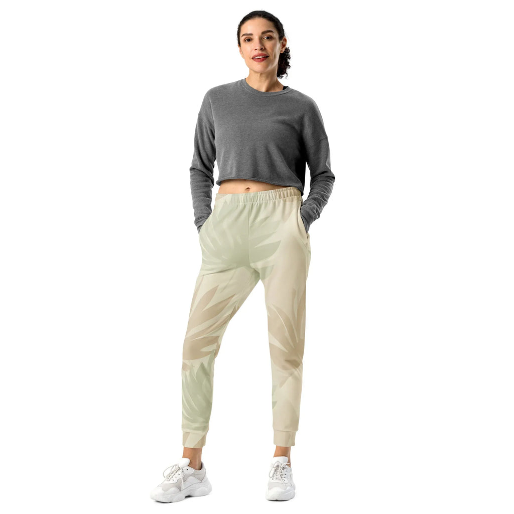 Women's Joggers joggers AwRans Clothing all-over-print-recycled-womens-joggers-white-front-688d75c35dbcb