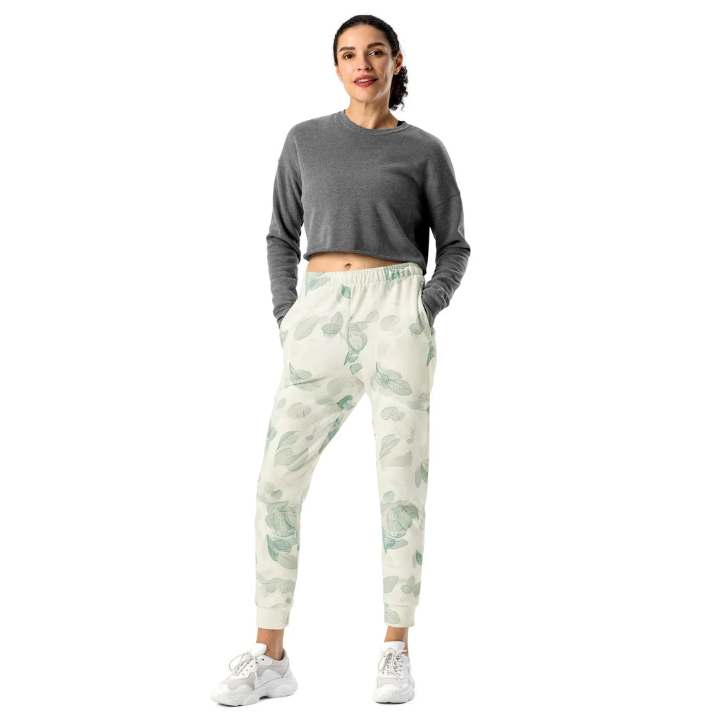 Women's Joggers joggers AwRans Clothing all-over-print-recycled-womens-joggers-white-front-688e562cec0e8
