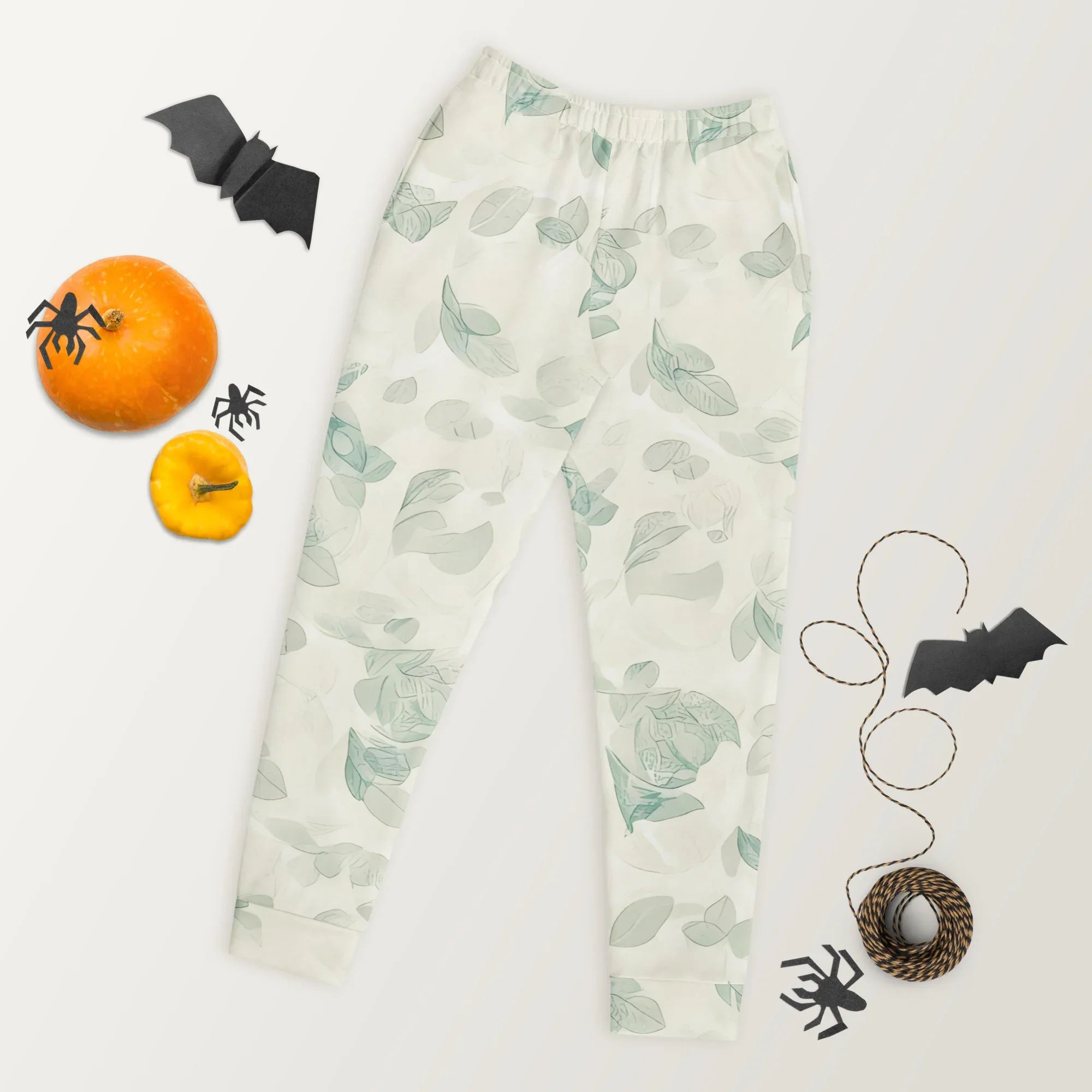 Women's Joggers joggers AwRans Clothing all-over-print-recycled-womens-joggers-white-front-688e562cecad5