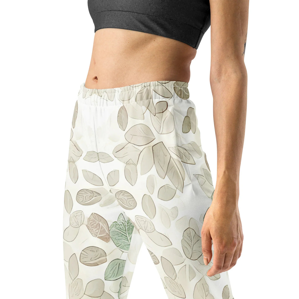 Women's Joggers joggers AwRans Clothing all-over-print-recycled-womens-joggers-white-left-688d73bd3325d