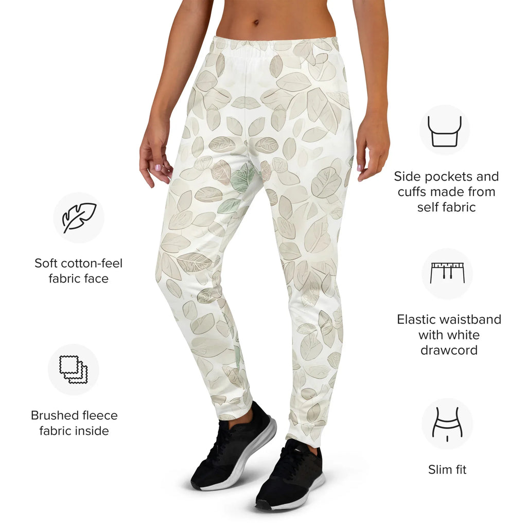Women's Joggers joggers AwRans Clothing all-over-print-recycled-womens-joggers-white-left-688d73bd336f2