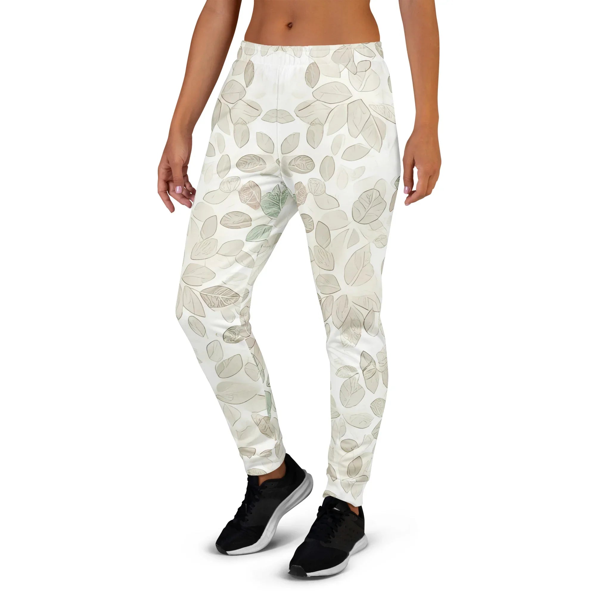Women's Joggers joggers AwRans Clothing all-over-print-recycled-womens-joggers-white-left-688d73bd33b9c