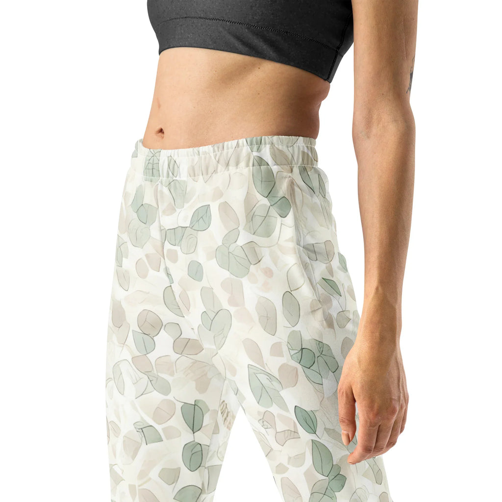 Women's Joggers joggers AwRans Clothing all-over-print-recycled-womens-joggers-white-left-688d73f0d2079