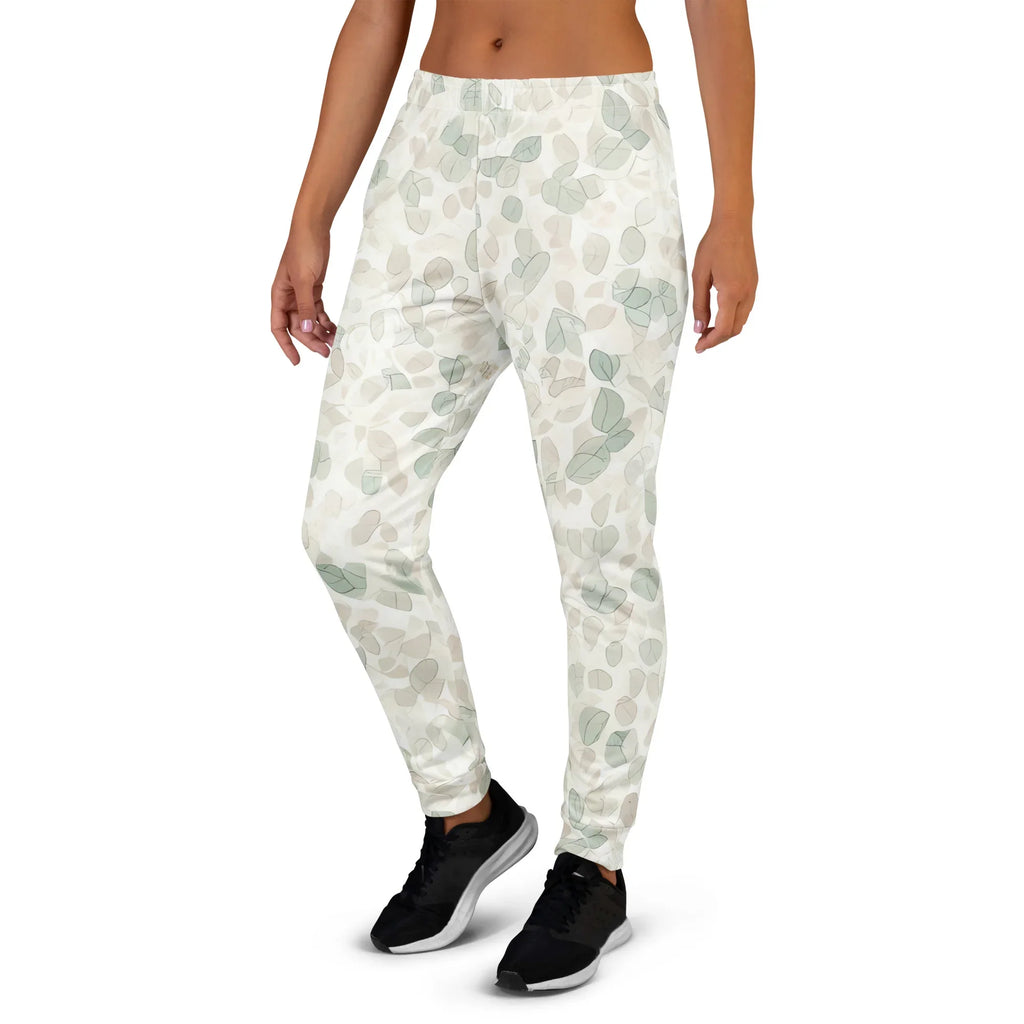 Women's Joggers joggers AwRans Clothing all-over-print-recycled-womens-joggers-white-left-688d73f0d29da