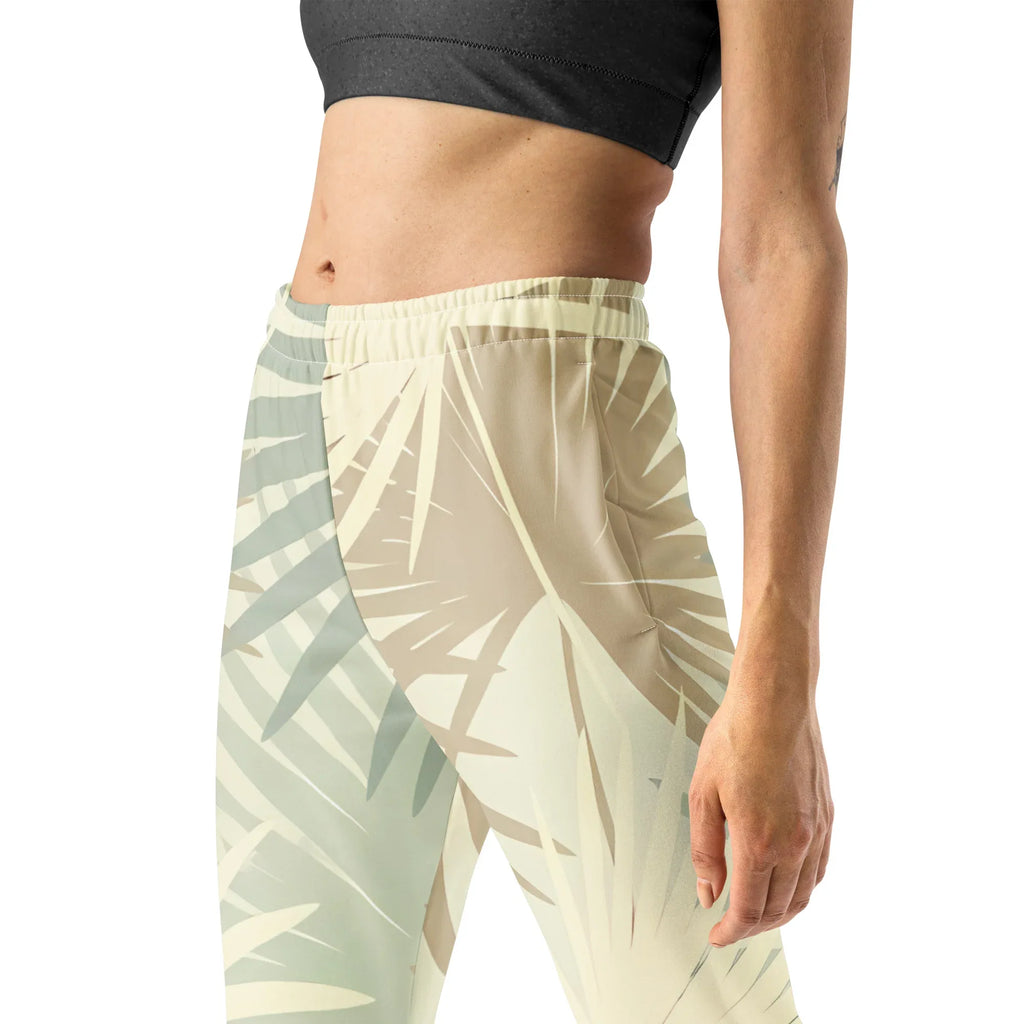 Women's Joggers joggers AwRans Clothing all-over-print-recycled-womens-joggers-white-left-688d748b5844b