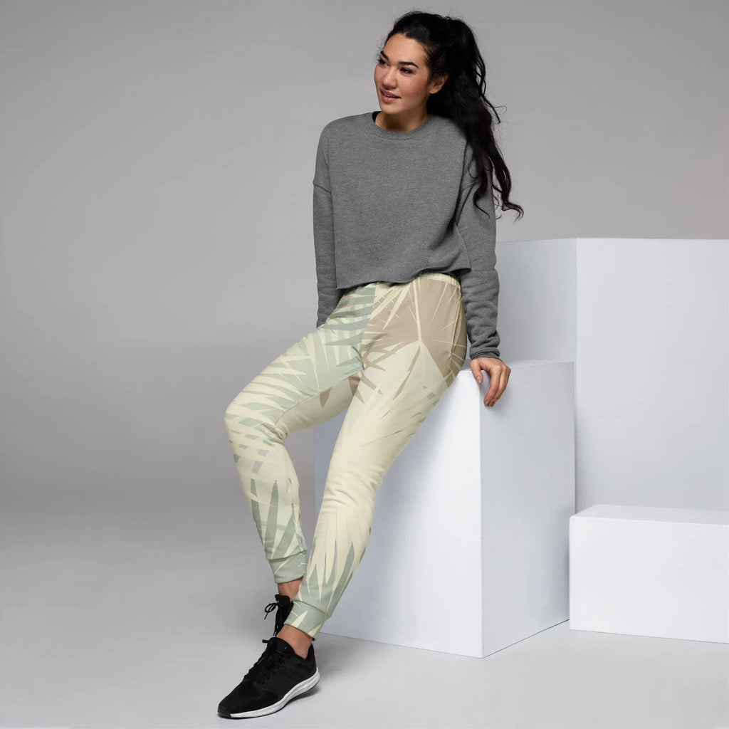 Women's Joggers joggers AwRans Clothing all-over-print-recycled-womens-joggers-white-left-688d748b5871a