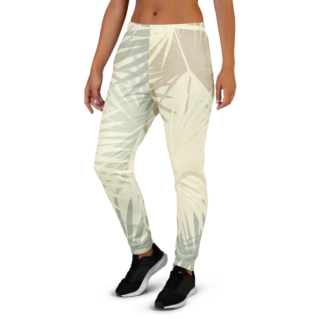 Women's Joggers joggers AwRans Clothing all-over-print-recycled-womens-joggers-white-left-688d748b58e64