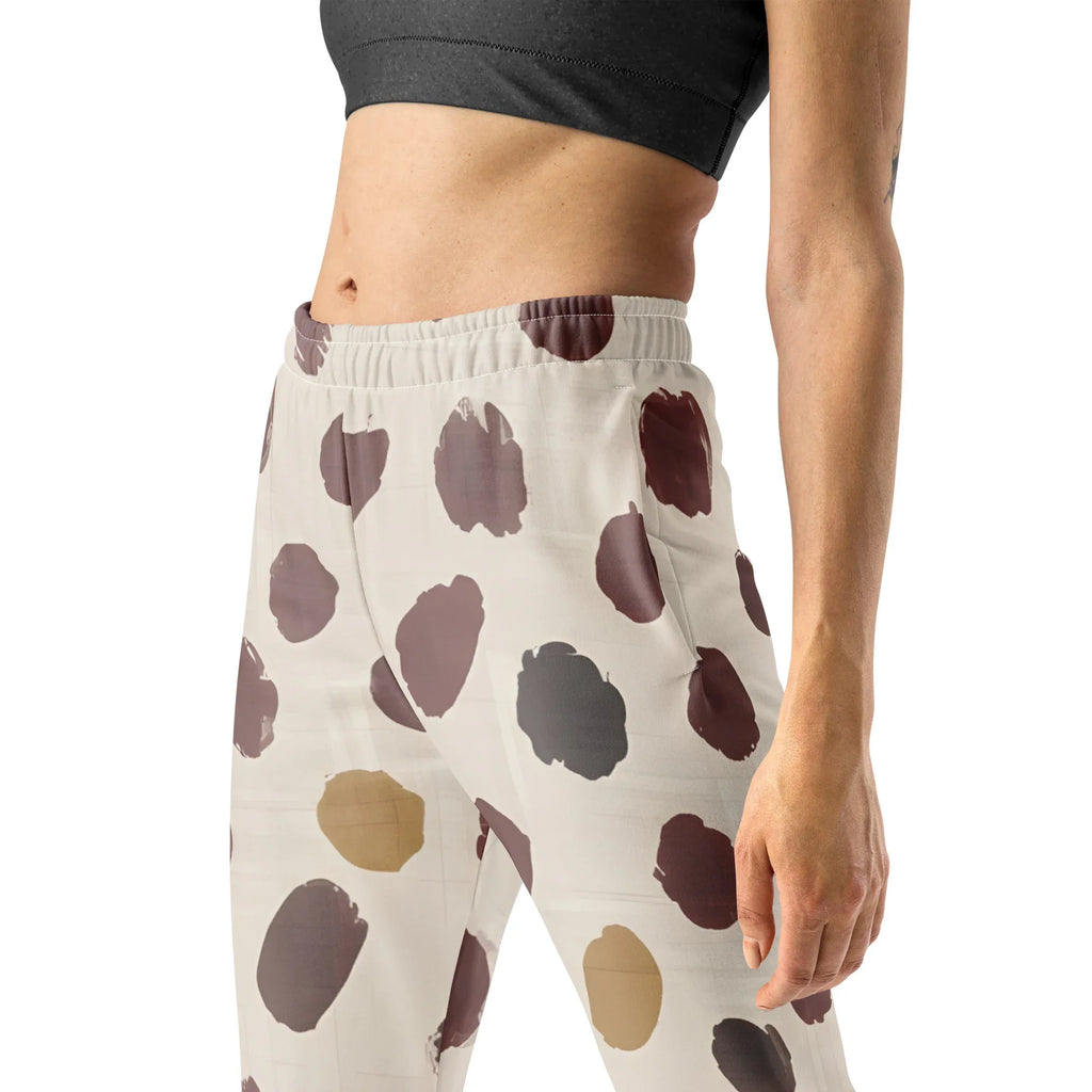Women's Joggers joggers AwRans Clothing all-over-print-recycled-womens-joggers-white-left-688d74c0075cc