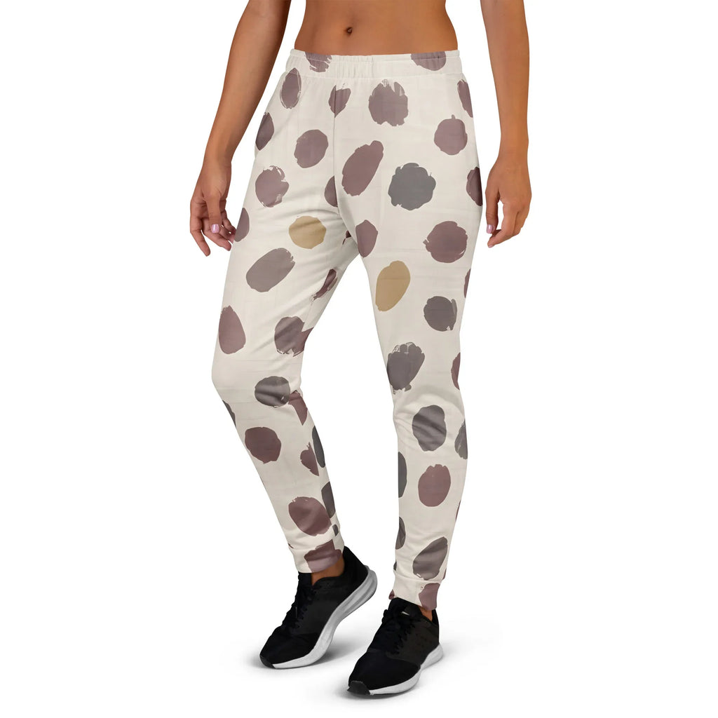 Women's Joggers joggers AwRans Clothing all-over-print-recycled-womens-joggers-white-left-688d74c007f40