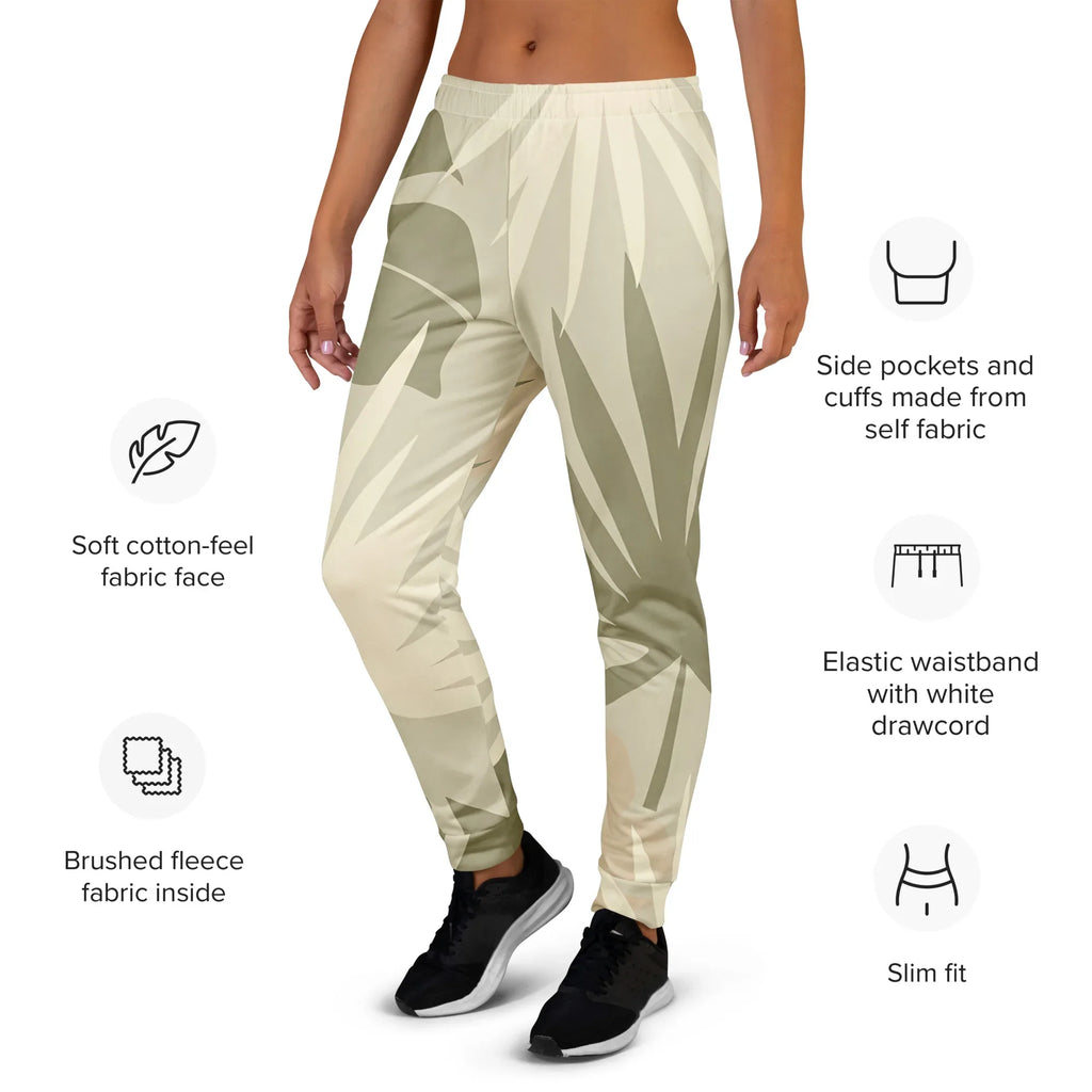 Women's Joggers joggers AwRans Clothing all-over-print-recycled-womens-joggers-white-left-688d74f38e2dd
