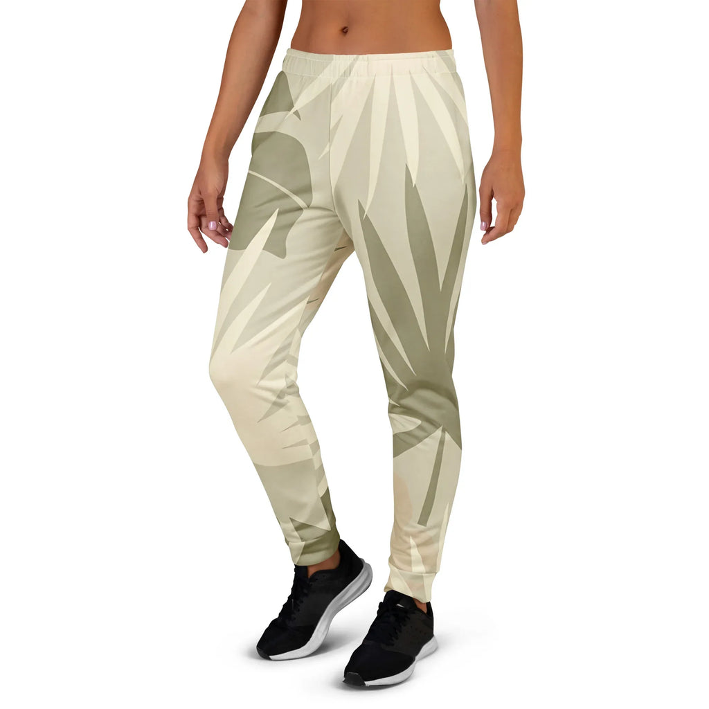 Women's Joggers joggers AwRans Clothing all-over-print-recycled-womens-joggers-white-left-688d74f38ea57