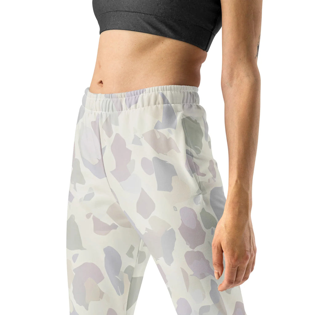 Women's Joggers joggers AwRans Clothing all-over-print-recycled-womens-joggers-white-left-688d755a0ec53