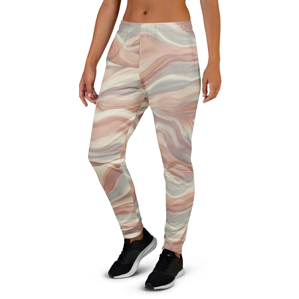 Women's Joggers joggers AwRans Clothing all-over-print-recycled-womens-joggers-white-left-688d7590e9e5d