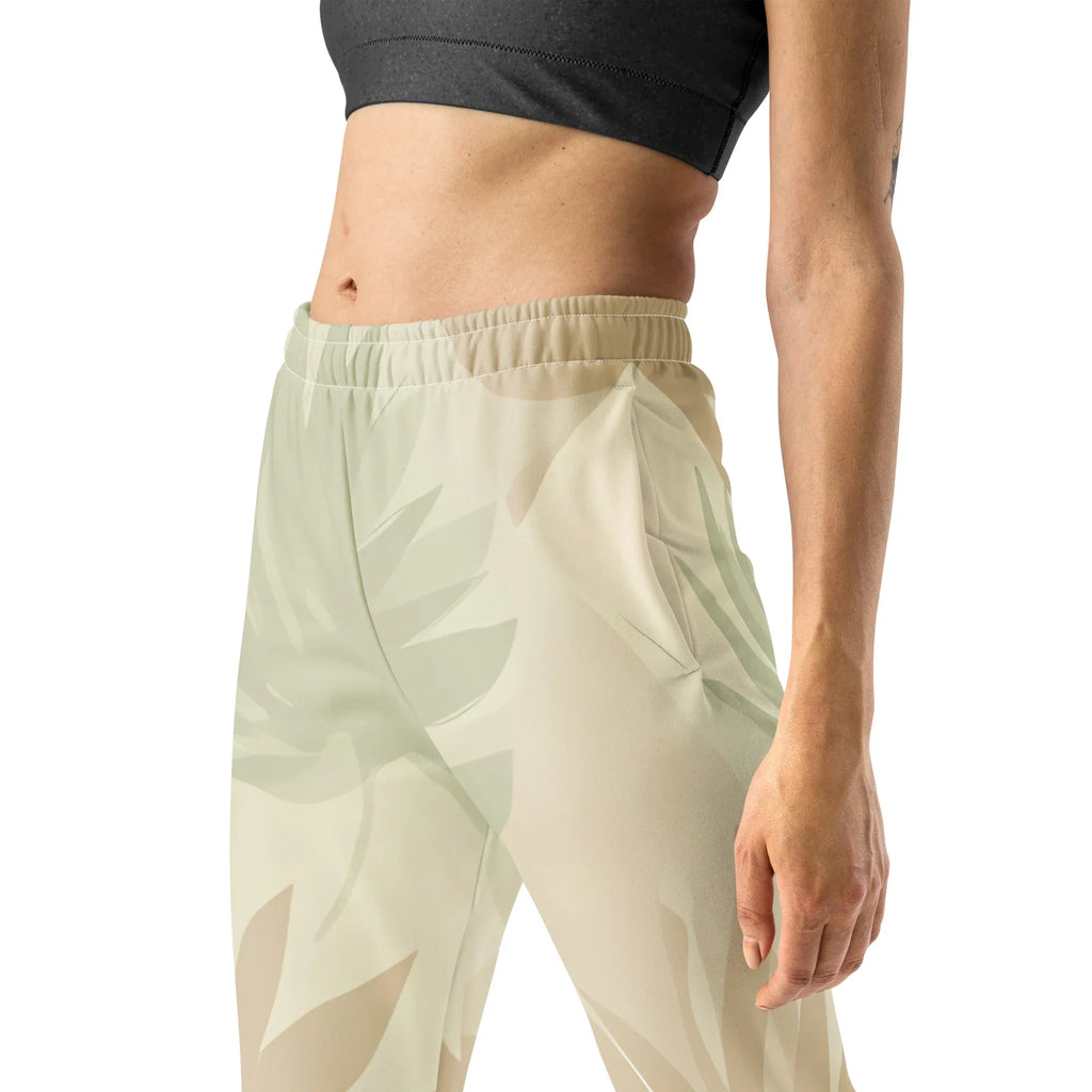Women's Joggers joggers AwRans Clothing all-over-print-recycled-womens-joggers-white-left-688d75c35db2a