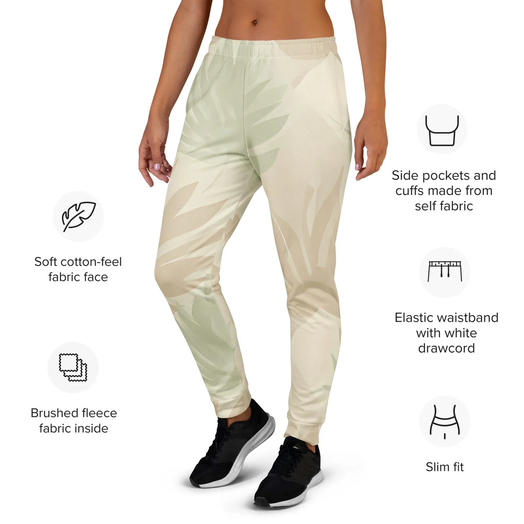 Women's Joggers joggers AwRans Clothing all-over-print-recycled-womens-joggers-white-left-688d75c35dfb7