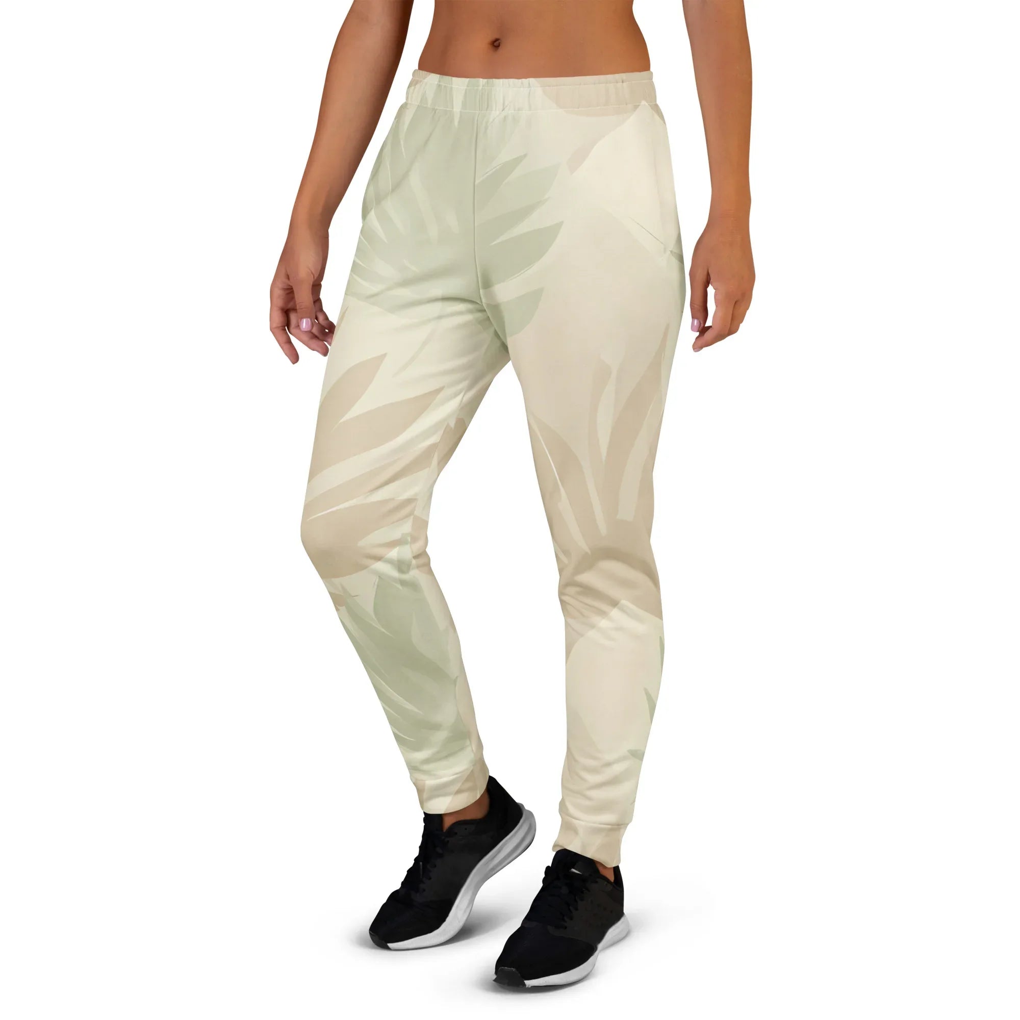 Women's Joggers joggers AwRans Clothing all-over-print-recycled-womens-joggers-white-left-688d75c35e48e