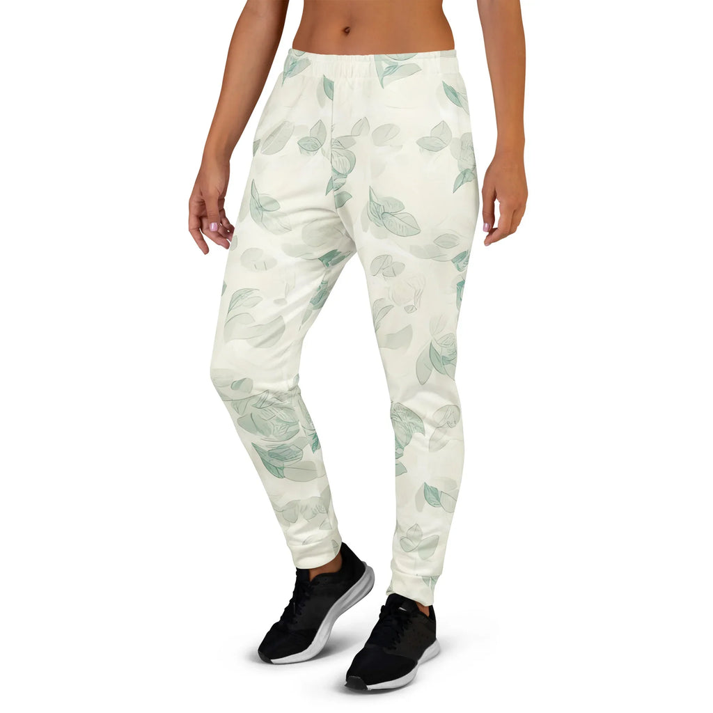 Women's Joggers joggers AwRans Clothing all-over-print-recycled-womens-joggers-white-left-688e562ced23b