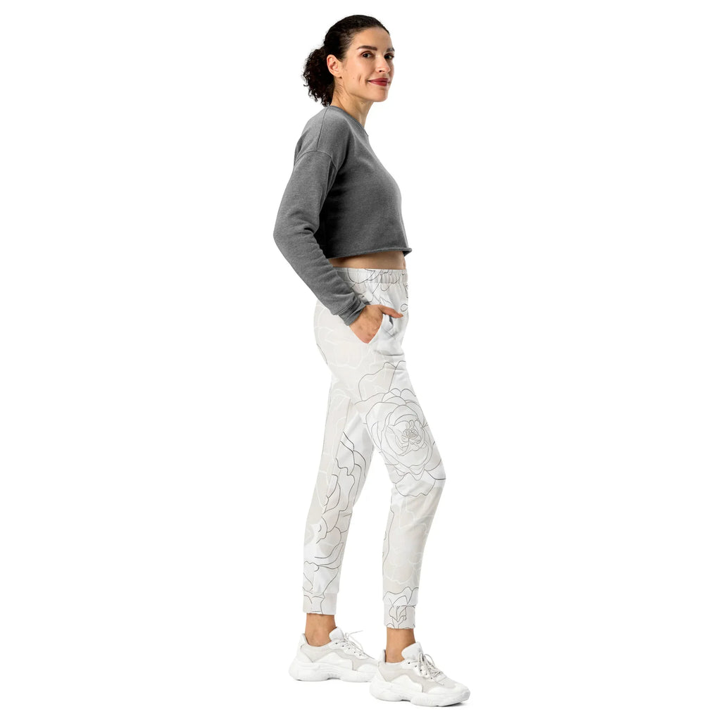 Women's Joggers joggers AwRans Clothing all-over-print-recycled-womens-joggers-white-right-688d74238bf32