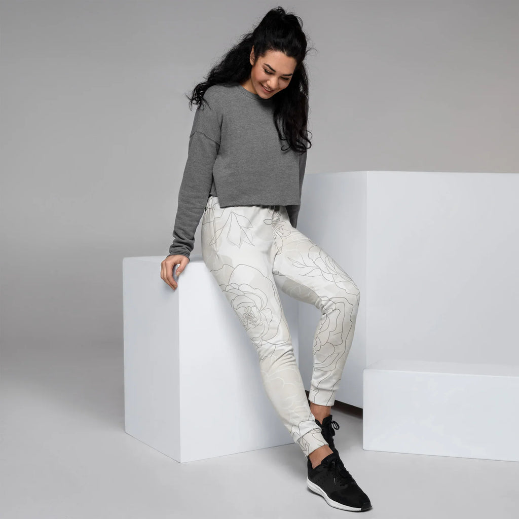 Women's Joggers joggers AwRans Clothing all-over-print-recycled-womens-joggers-white-right-688d74238c608