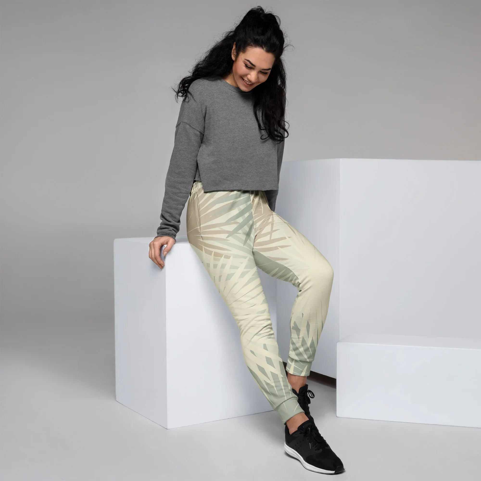 Women's Joggers joggers AwRans Clothing all-over-print-recycled-womens-joggers-white-right-688d748b58b25