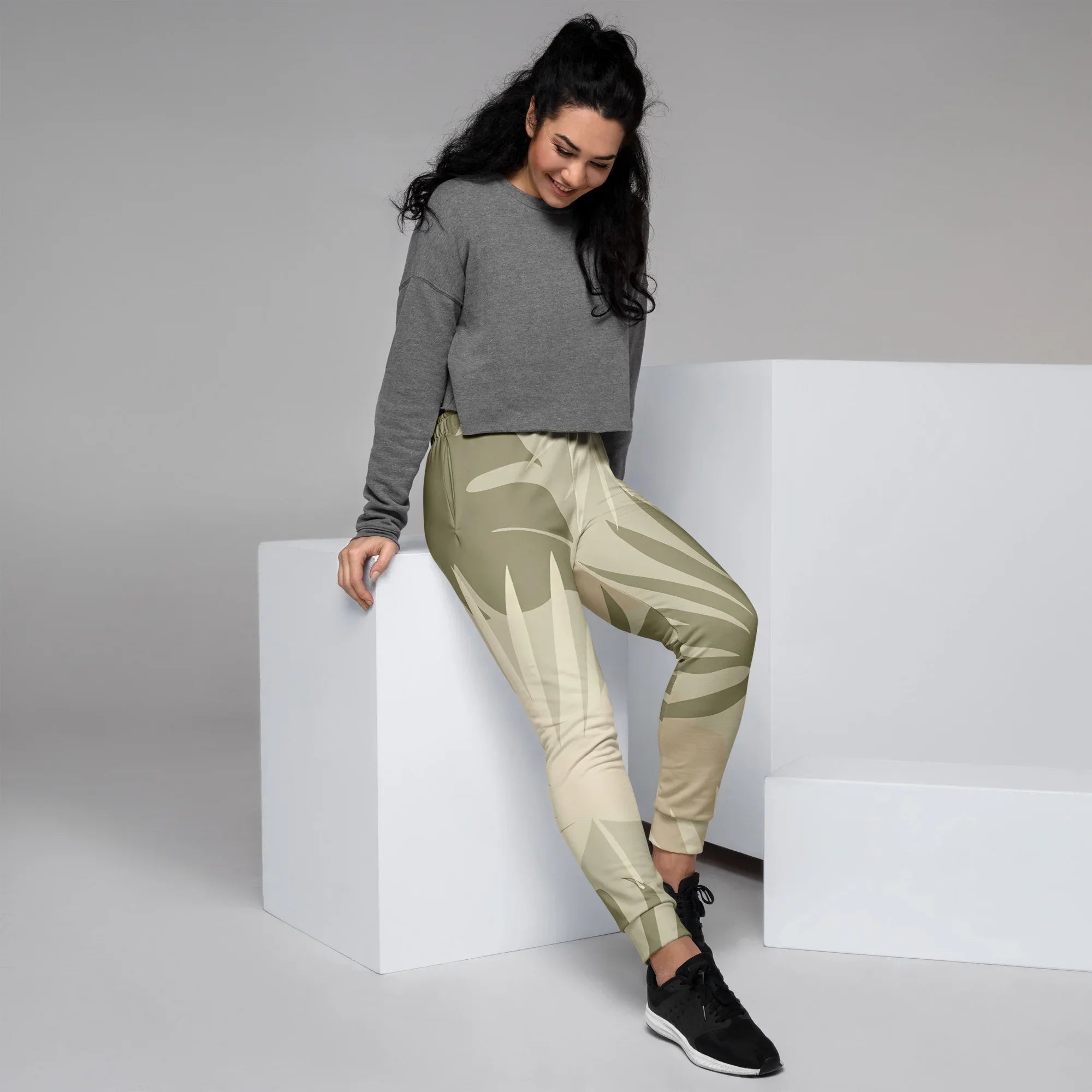 Women's Joggers joggers AwRans Clothing all-over-print-recycled-womens-joggers-white-right-688d74f38e545