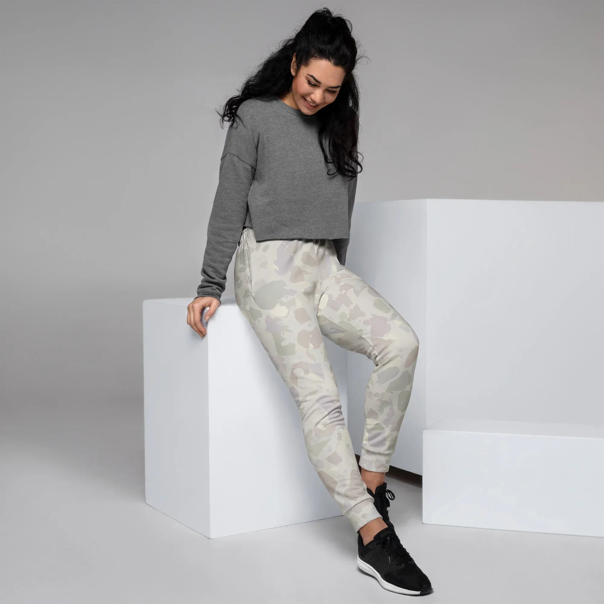 Women's Joggers joggers AwRans Clothing all-over-print-recycled-womens-joggers-white-right-688d752763cfc