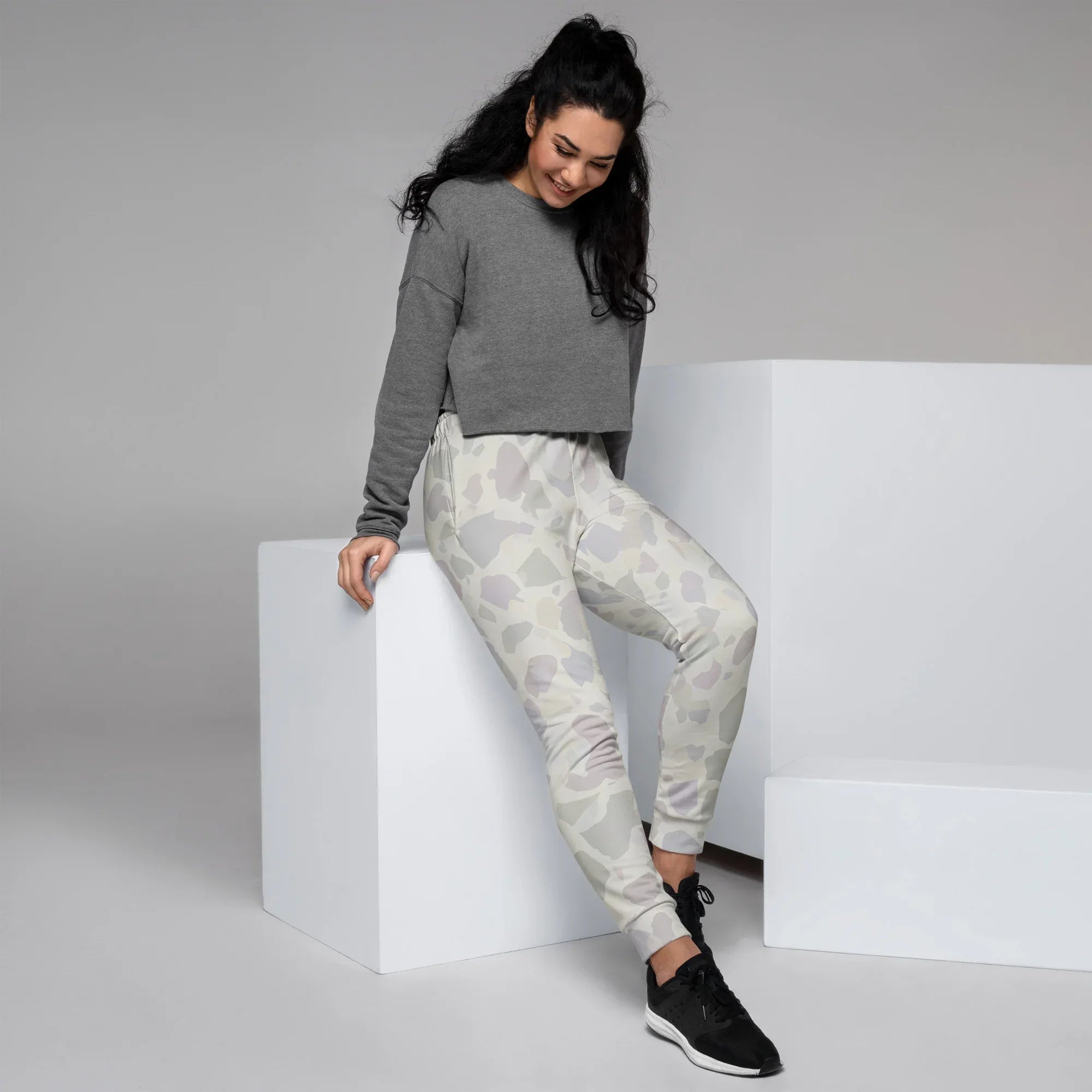 Women's Joggers joggers AwRans Clothing all-over-print-recycled-womens-joggers-white-right-688d755a0f267