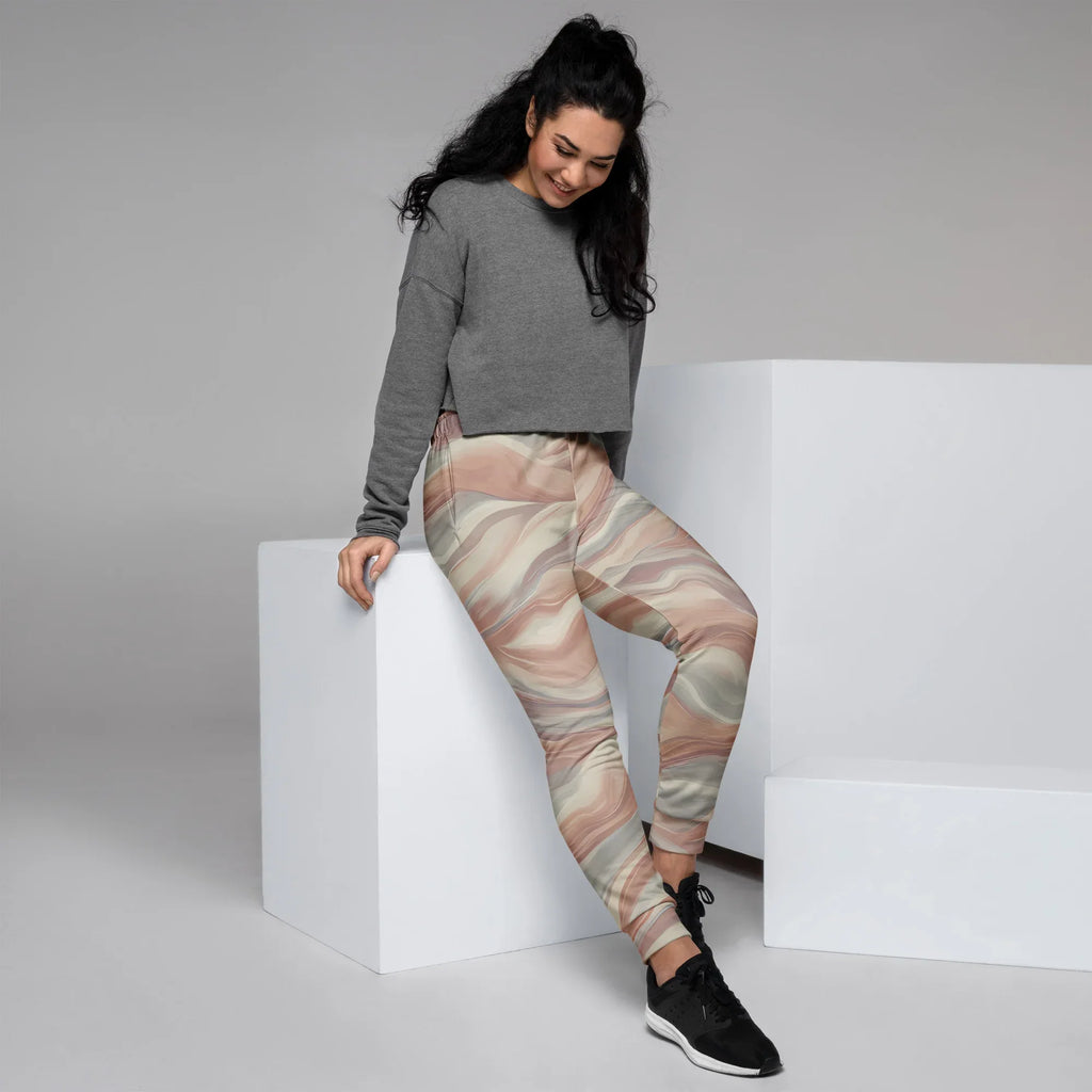 Women's Joggers joggers AwRans Clothing all-over-print-recycled-womens-joggers-white-right-688d7590e9b27