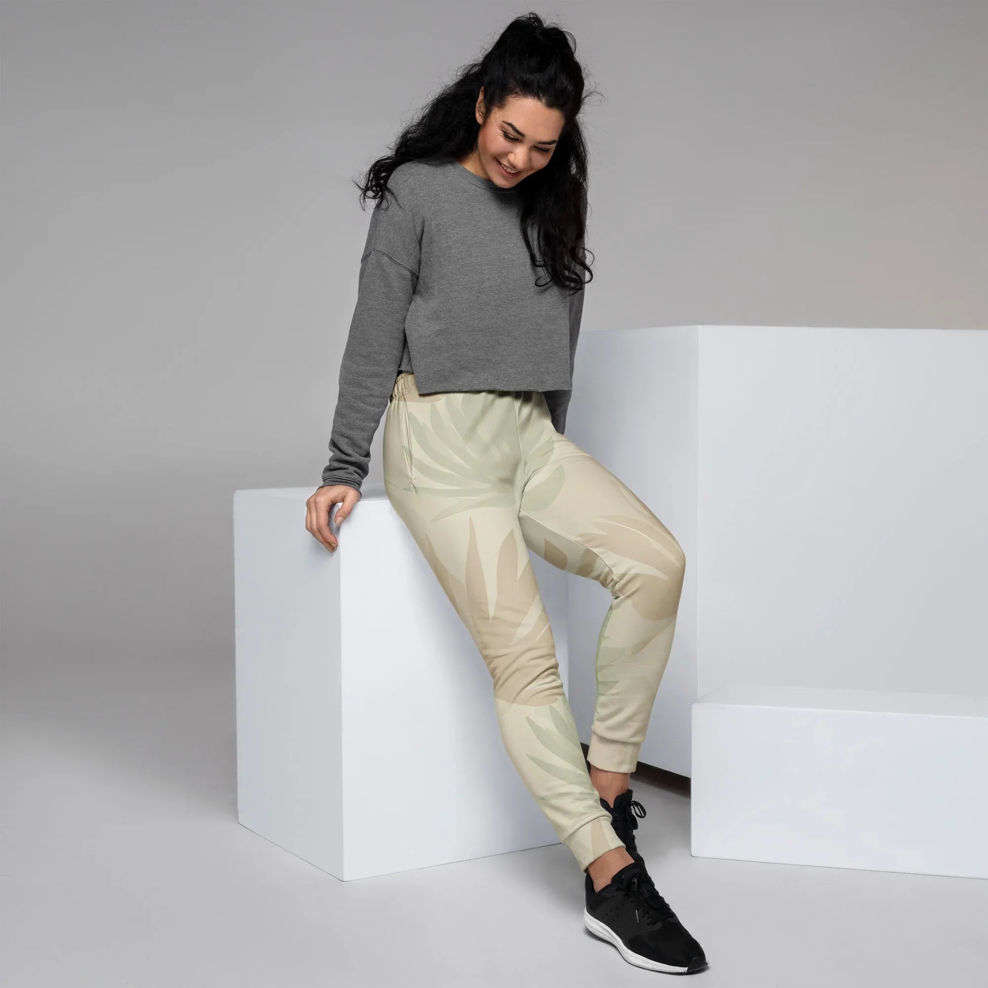 Women's Joggers joggers AwRans Clothing all-over-print-recycled-womens-joggers-white-right-688d75c35e14e