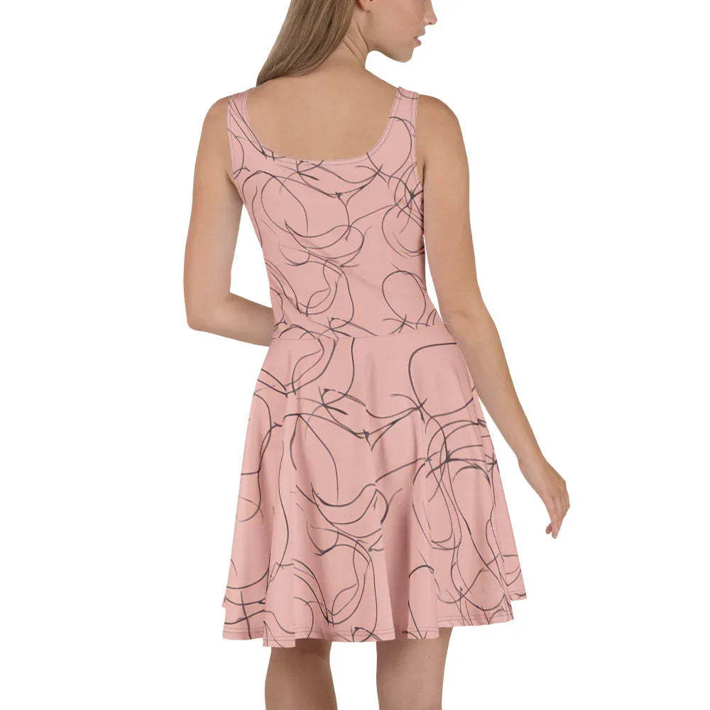 Skater Dress Skater Dress AwRans Clothing all-over-print-skater-dress-white-back-689b2d45244cc