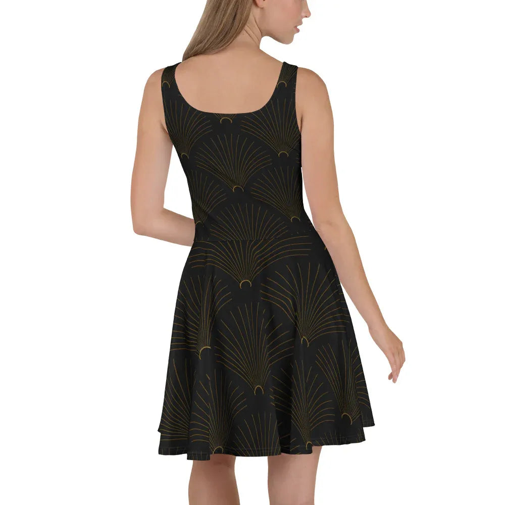 Skater Dress Skater Dress AwRans Clothing all-over-print-skater-dress-white-back-689b2e55e2467