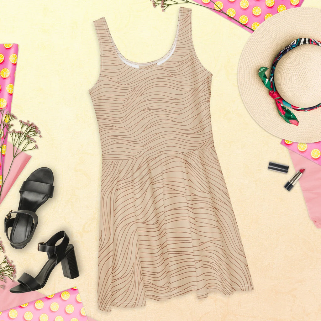 Skater Dress Skater Dress AwRans Clothing all-over-print-skater-dress-white-front-689b2c3ae9222
